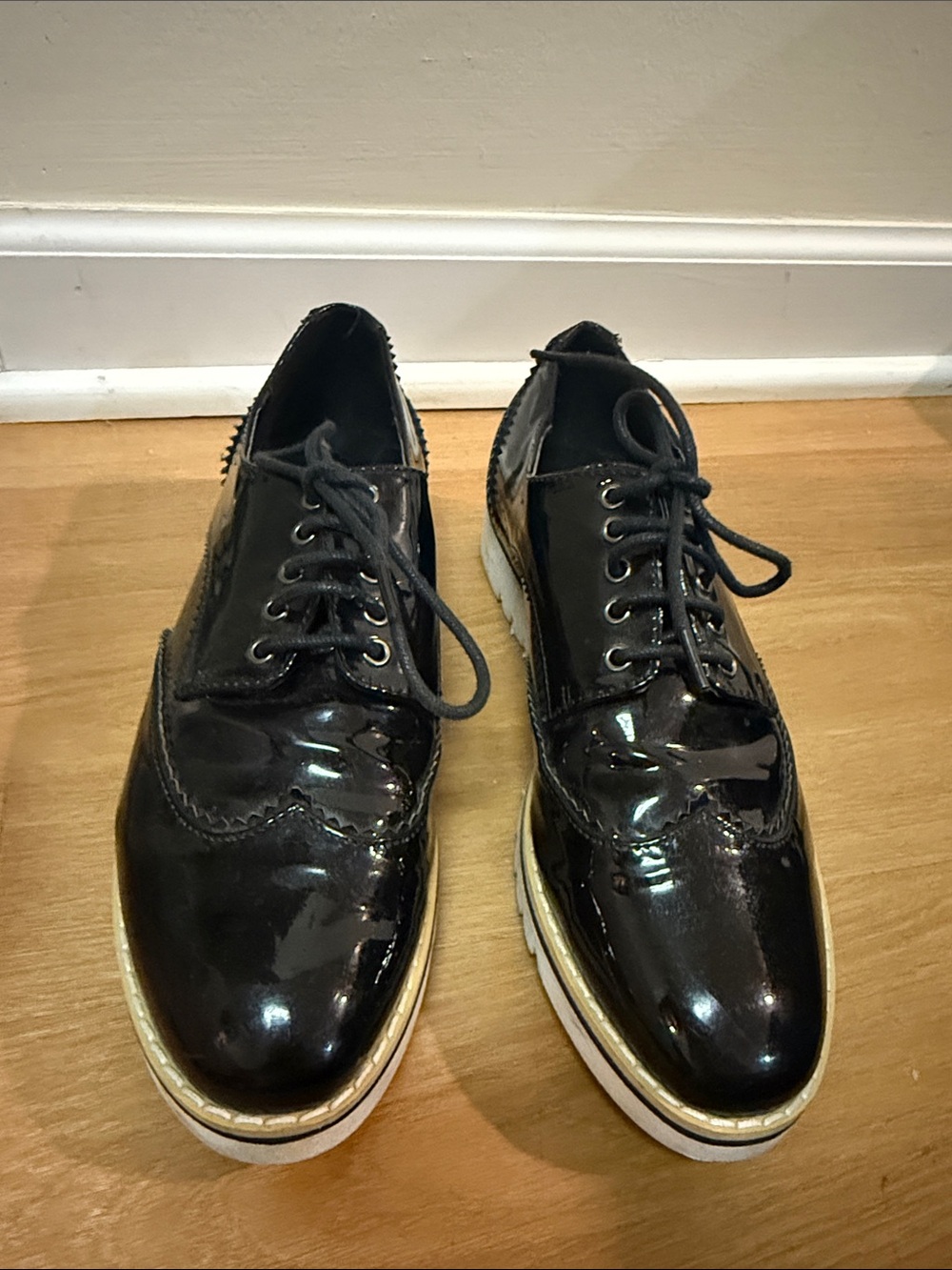 Black Patent Wingtip Oxfords